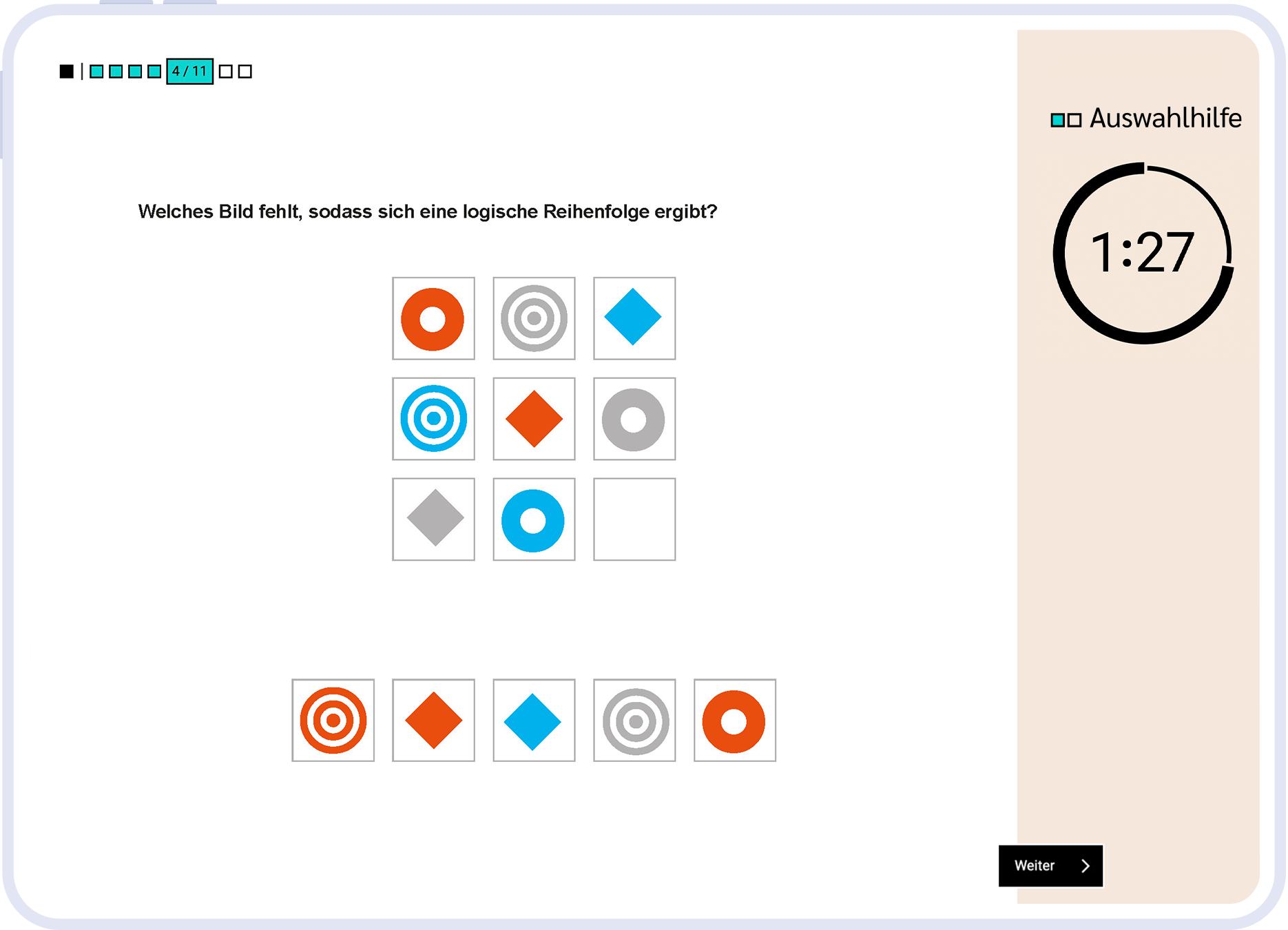 Aufgabe aus dem Testmodul Logisches Denken der Auswahlhilfe-Lehrlingstests.